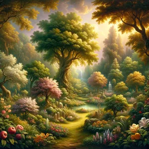 9. Und Gott der Herr ließ aus dem Boden allerlei Bäume wachsen, lieblich anzusehen und gut zu essen, auch den Baum des Lebens mitten im Garten und den Baum der Erkenntnis des Guten und Bösen.