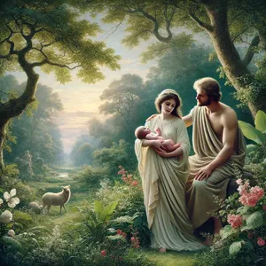 1. Und Adam erkannte seine Frau Eva, und sie ward schwanger und gebar Kain und sprach: Ich habe einen Mann gewonnen mithilfe des Herrn.