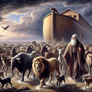 19. Und du sollst in die Arche bringen von allem Lebendigen, von allem Fleisch, je zwei von jeder Art, dass sie mit dir leben bleiben, ein Männchen und ein Weibchen.