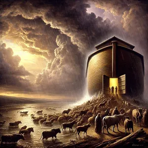 16. Und das waren Männchen und Weibchen von allem Fleisch, wie ihm Gott geboten hatte. Und der HERR schloss hinter ihm zu.