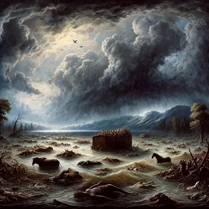 21. Da ging alles Fleisch unter, das sich auf Erden regte, an Vögeln, an Vieh, an wilden Tieren und an allem, was da wimmelte auf Erden, und alle Menschen.