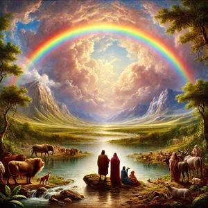 11. Und ich richte meinen Bund mit euch auf, dass hinfort nicht mehr alles Fleisch durch die Wasser der Sintflut ausgerottet werde und keine Sintflut mehr komme, die die Erde verderbe.