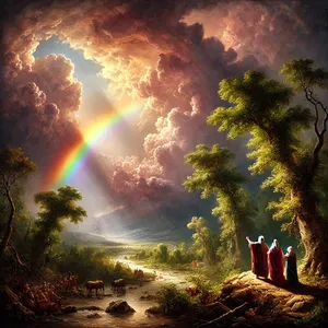 14. Und wenn es kommt, dass ich Wolken über die Erde führe, so soll man meinen Bogen sehen in den Wolken.